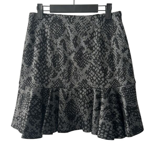 NWT Necessary Objects by Ady Gluck Frankel Fit & Flare Print Gray Skirt Jr-Large - Picture 2 of 5